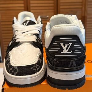Louis Vuitton Black and White Athletic Shoes-  look alikes